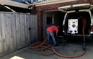 Carpet Cleaning Frequency Guide showing professional carpet cleaning in action for homes and offices.